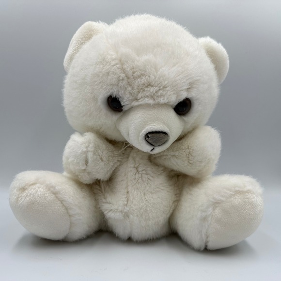 Other - Vintage White Polar Bear Plush Hand Puppet Soft Faux Fur 9 Inch